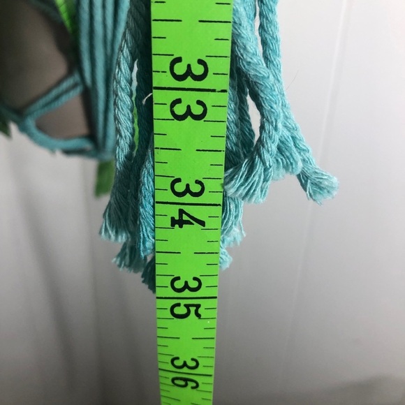 Macrame Plant Hanger:Light Teal Beaded,35”longNEW - Picture 6 of 7